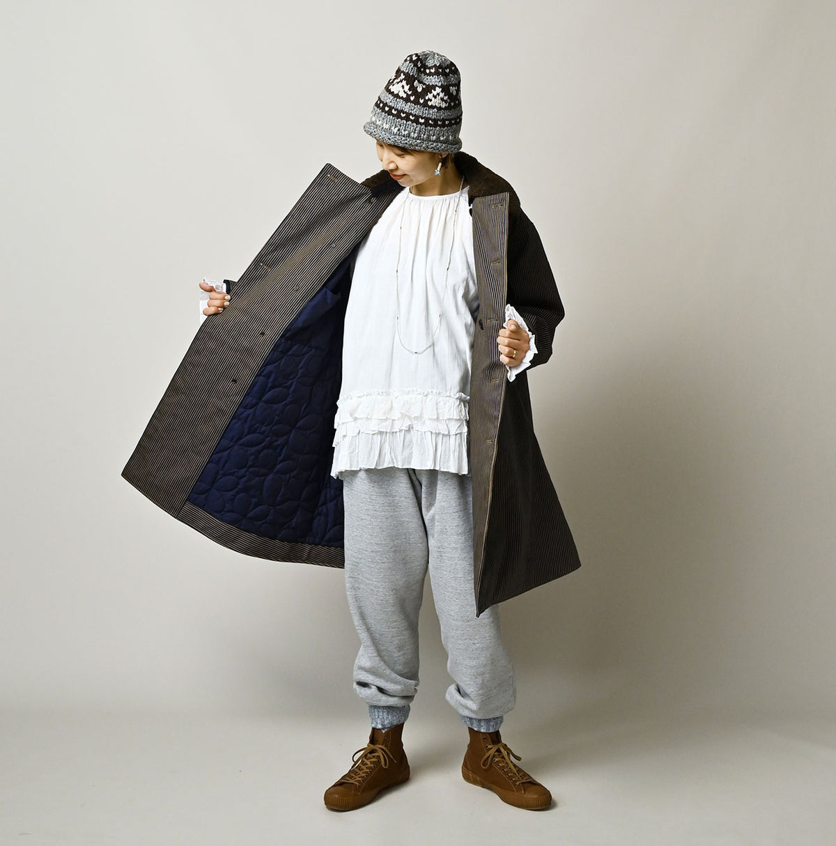 45R Mont Brown Denim Annie W-Coat