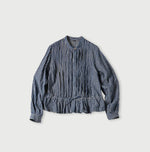 45R Indigo Khadi Shirt-denim Tucked Blouse