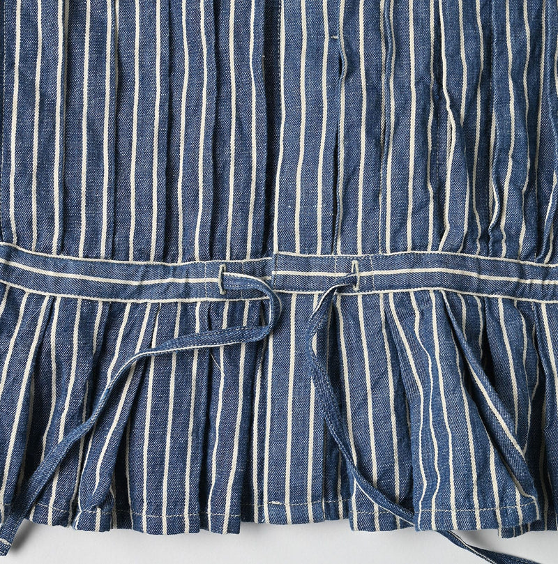 45R Indigo Khadi Shirt-denim Tucked Blouse