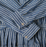 45R Indigo Khadi Shirt-denim Tucked Blouse