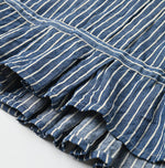 45R Indigo Khadi Shirt-denim Tucked Blouse