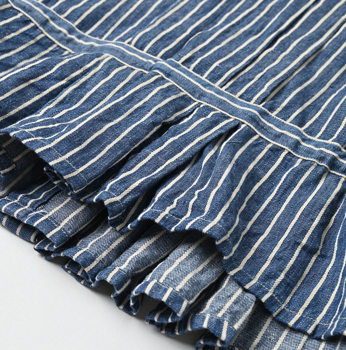 45R Indigo Khadi Shirt-denim Tucked Blouse