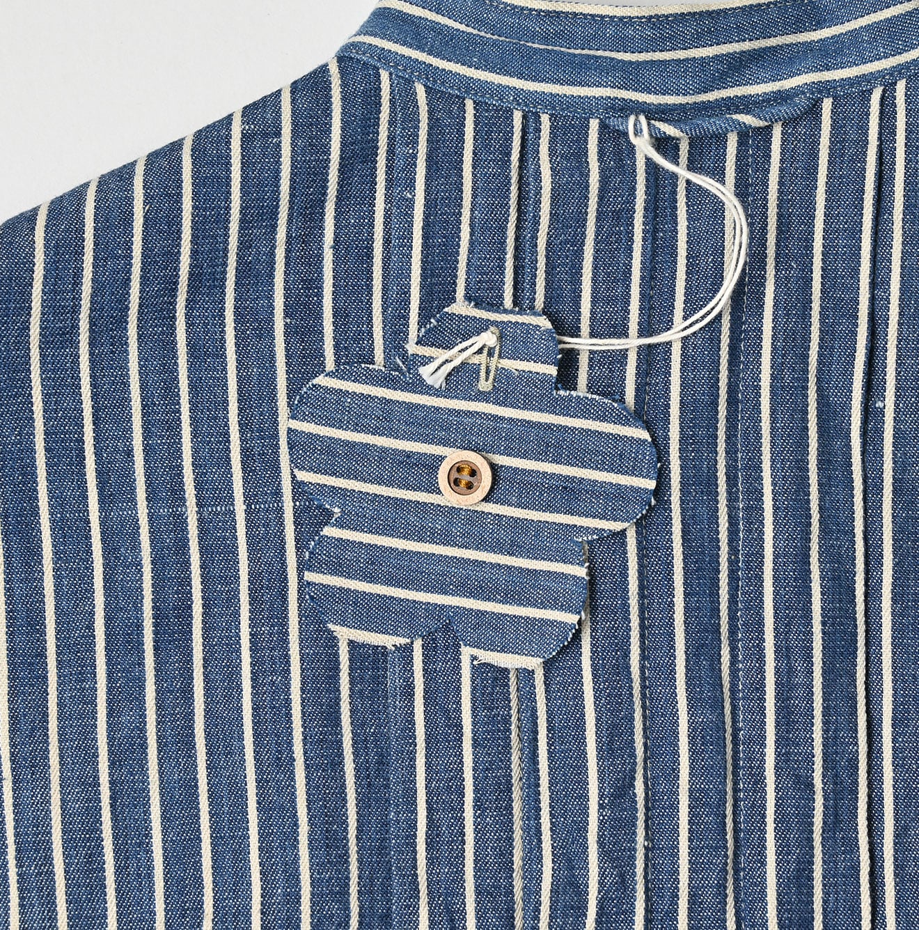 45R Indigo Khadi Shirt-denim Tucked Blouse