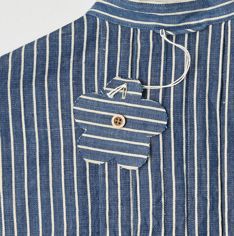 45R Indigo Khadi Shirt-denim Tucked Blouse - Image 17