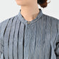 45R Indigo Khadi Shirt-denim Tucked Blouse