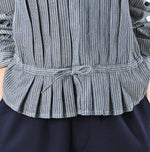 45R Indigo Khadi Shirt-denim Tucked Blouse