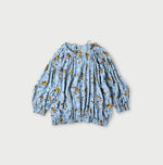 45R Gauze Antique Flower Shirring Blouse