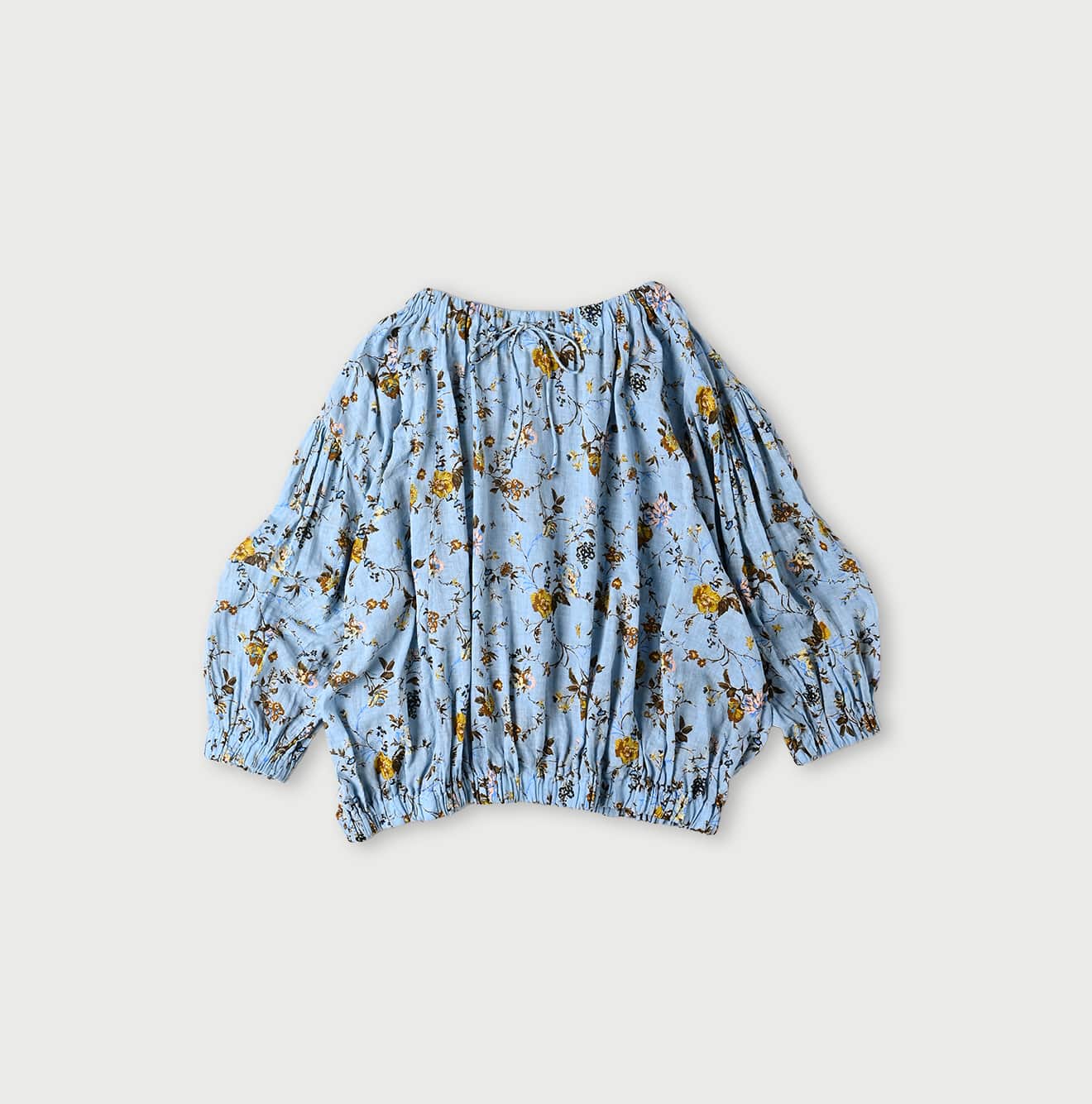 45R Gauze Antique Flower Shirring Blouse - Image 15