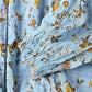 45R Gauze Antique Flower Shirring Blouse