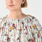 45R Gauze Antique Flower Shirring Blouse