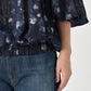 45R Gauze Antique Flower Shirring Blouse