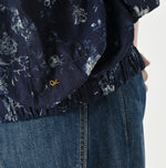 45R Gauze Antique Flower Shirring Blouse