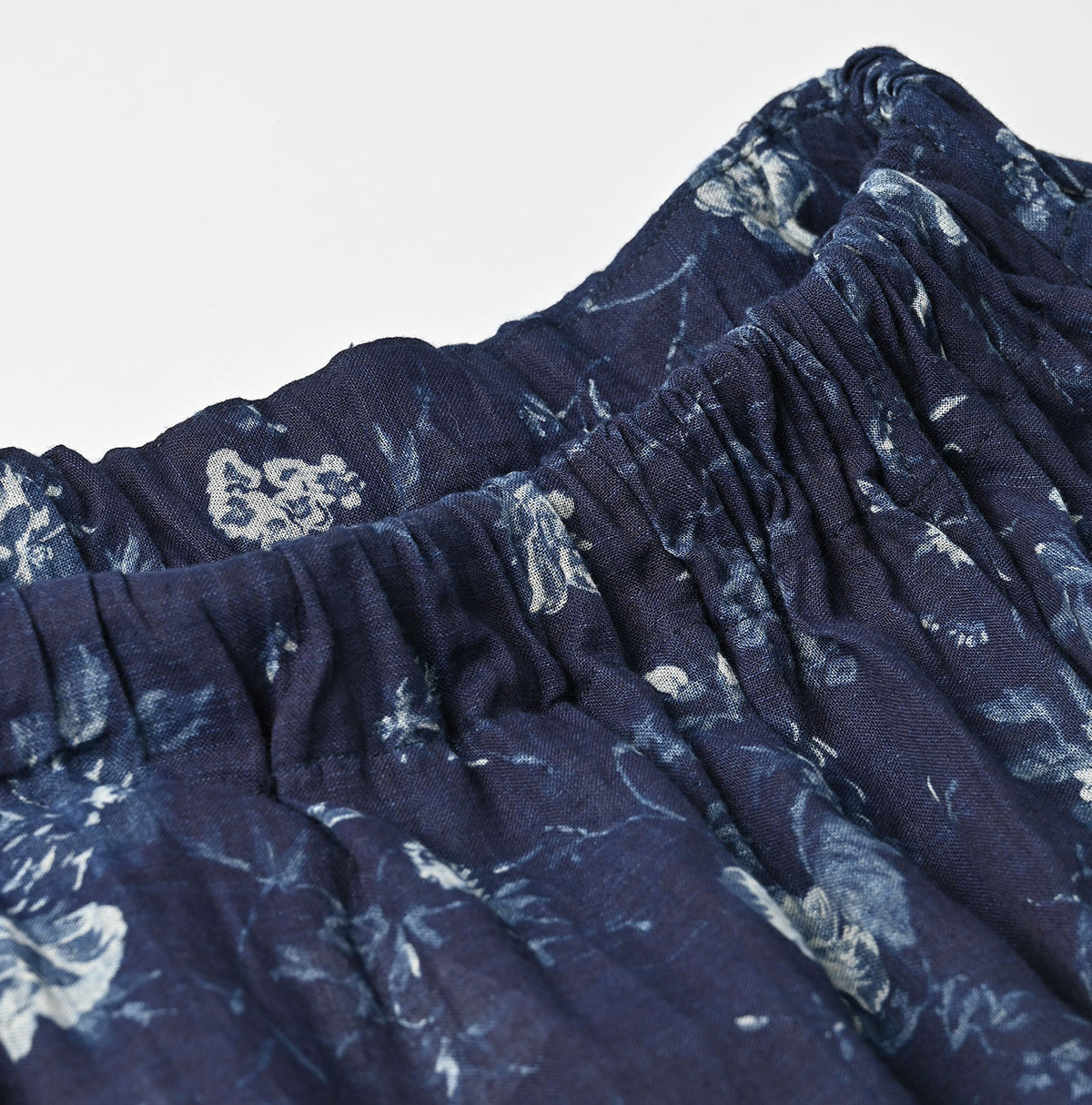 45R Gauze Antique Flower Shirring Blouse