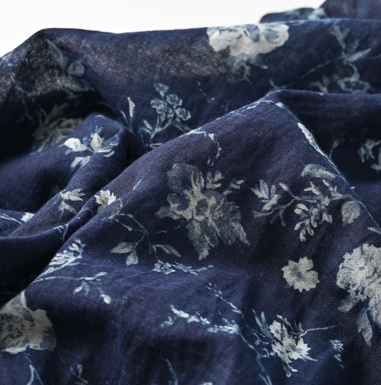 45R Gauze Antique Flower Shirring Blouse