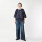 45R Gauze Antique Flower Shirring Blouse