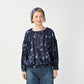 45R Gauze Antique Flower Shirring Blouse