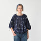 45R Gauze Antique Flower Shirring Blouse