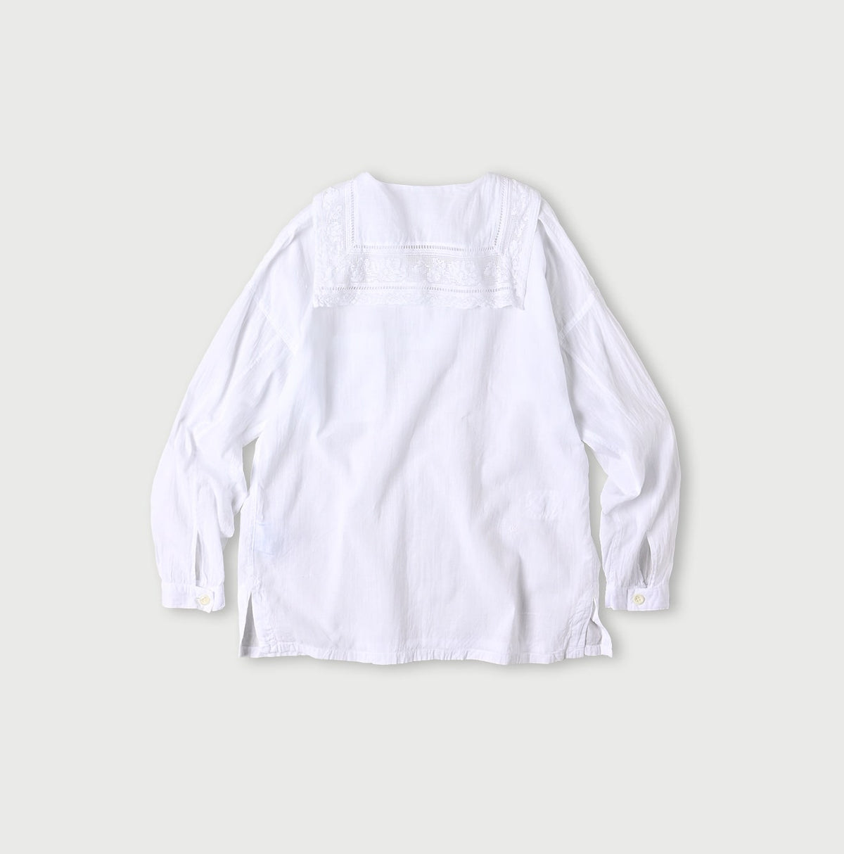 45R Khadi Lace Sailor Collar Blouse (White)
