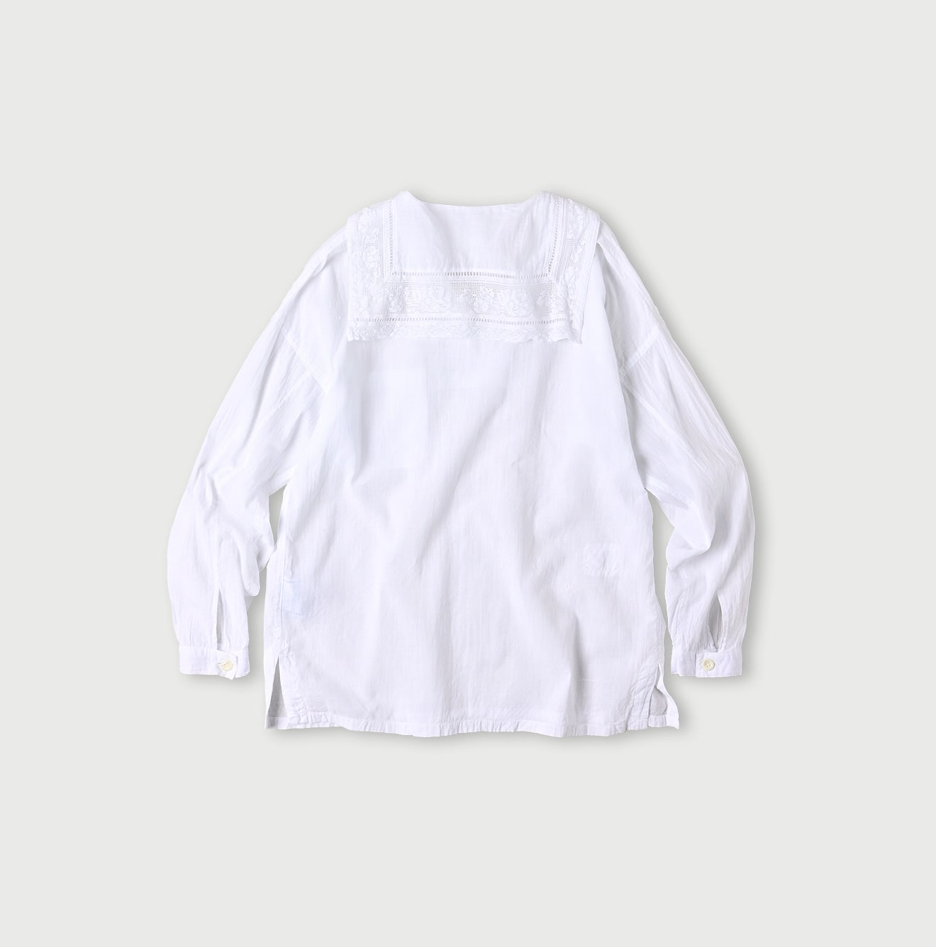 45R Khadi Lace Sailor Collar Blouse (White)