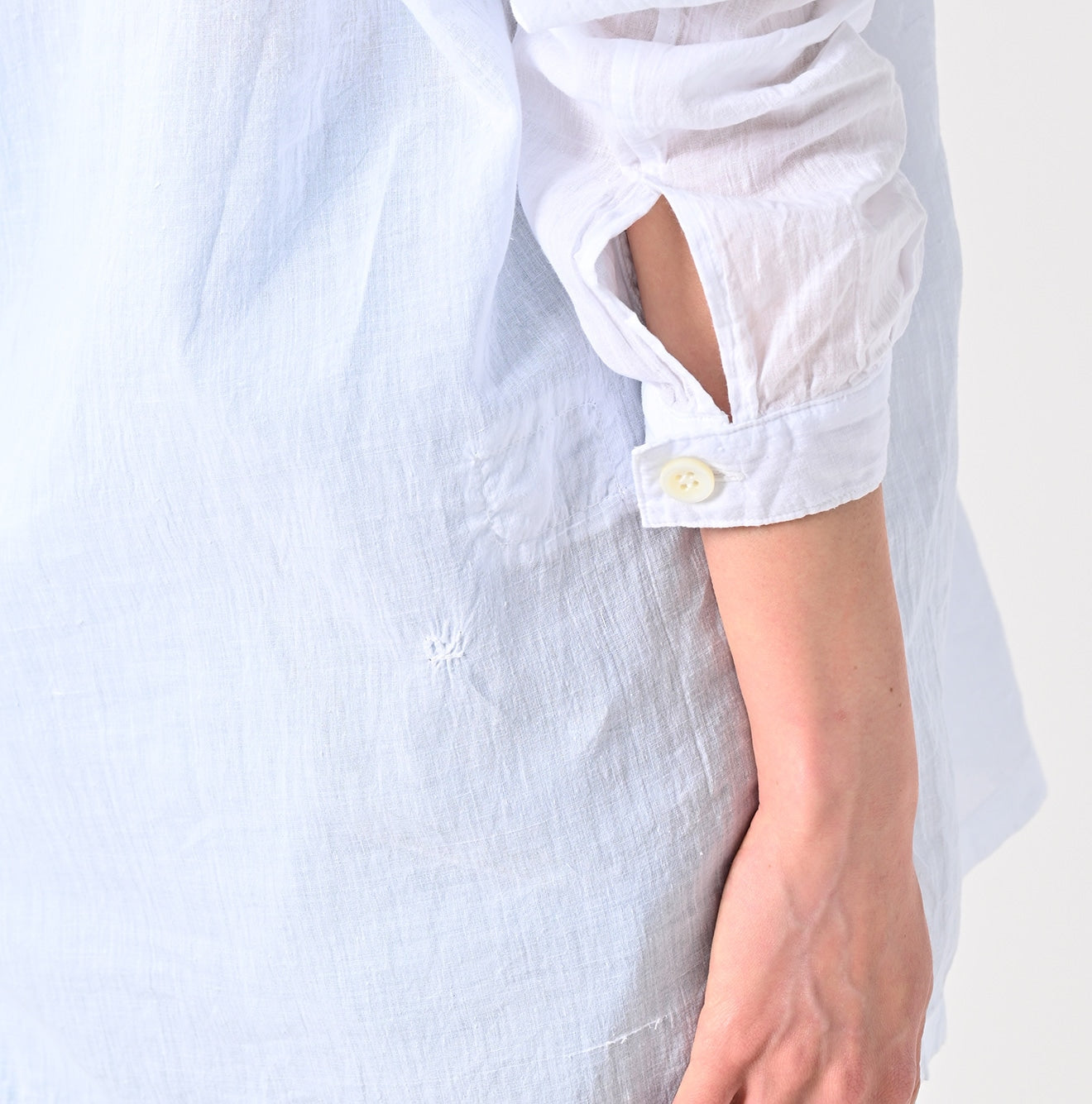 45R Khadi Lace Sailor Collar Blouse (White)