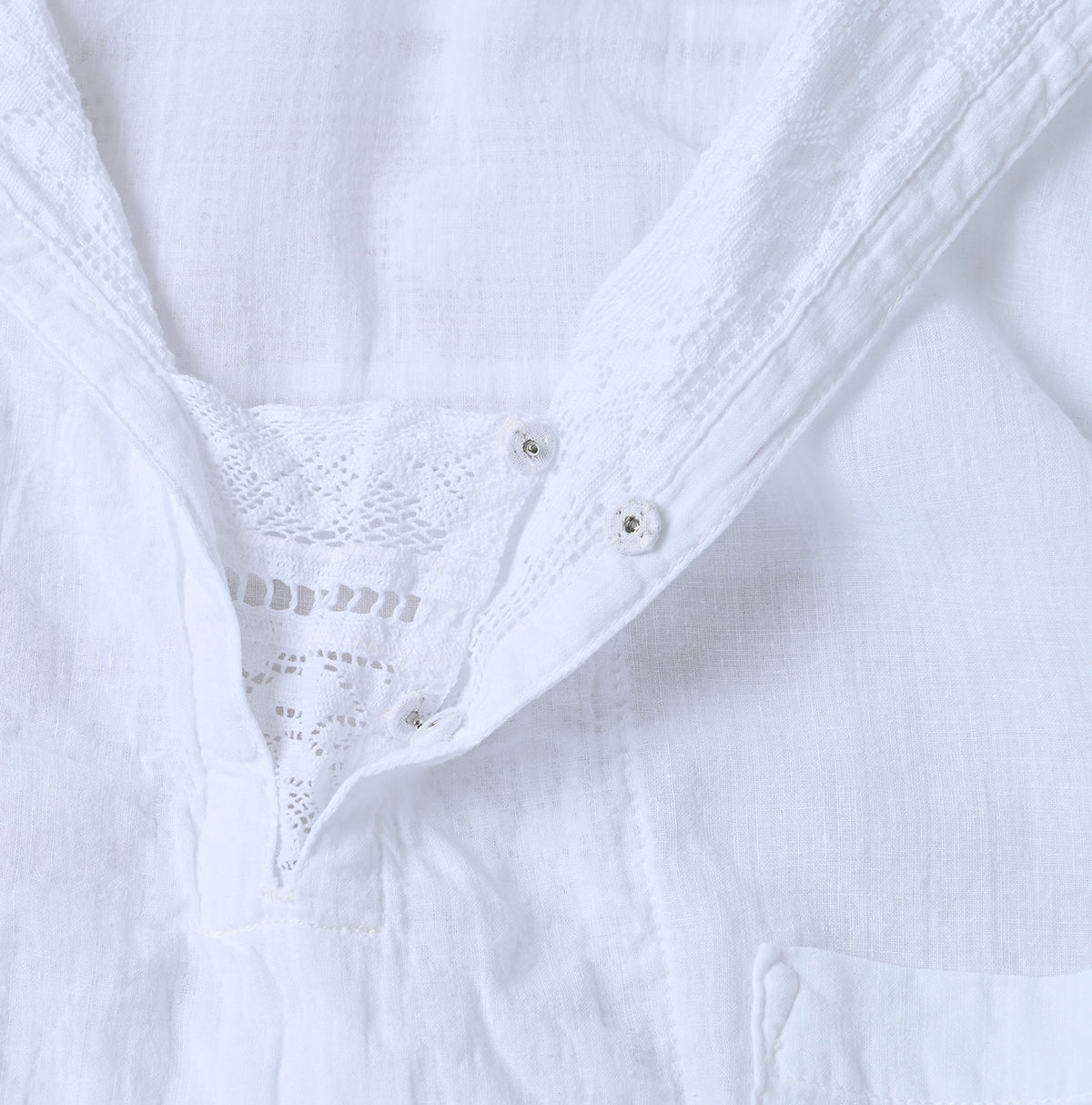 45R Khadi Lace Sailor Collar Blouse (White)