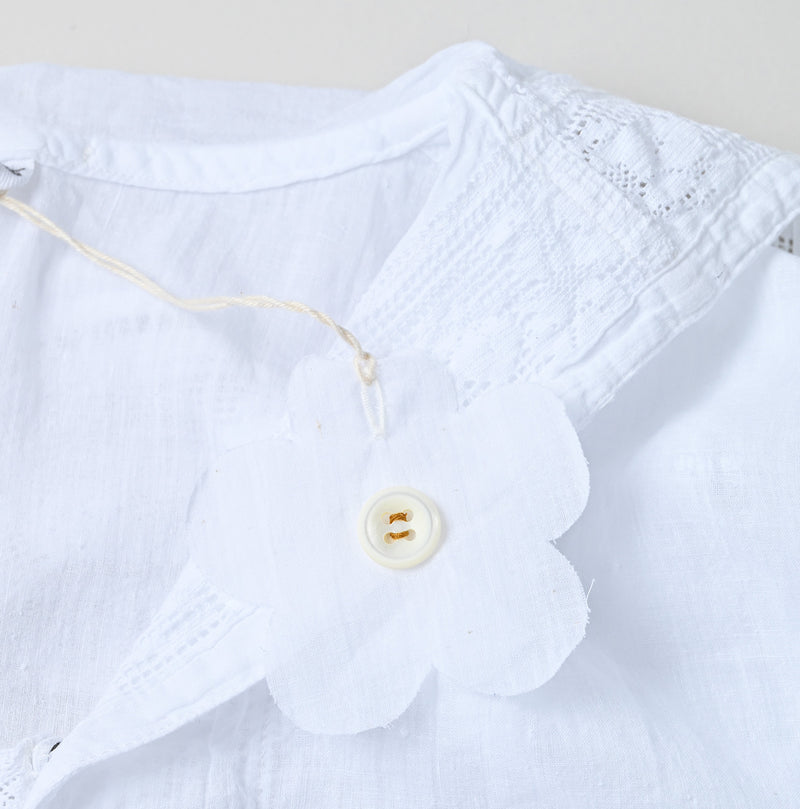 45R Khadi Lace Sailor Collar Blouse (White)