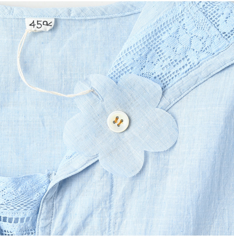 45R Khadi Lace Sailor Collar Blouse (White)