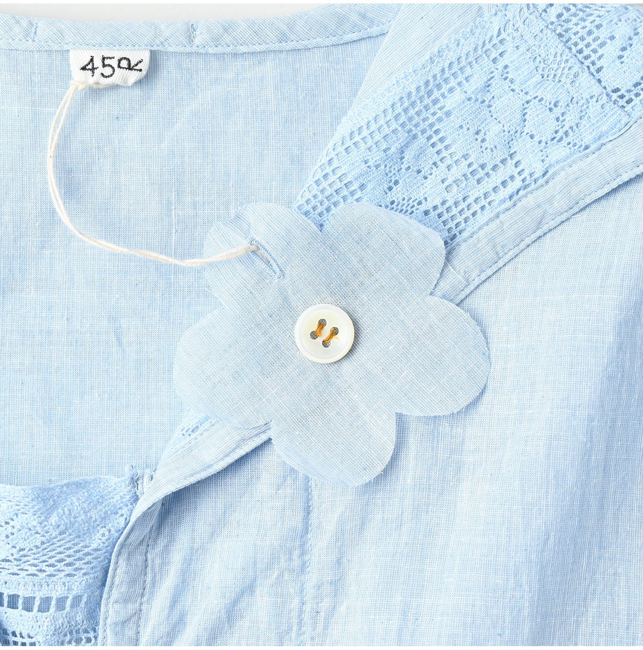 45R Khadi Lace Sailor Collar Blouse (White)