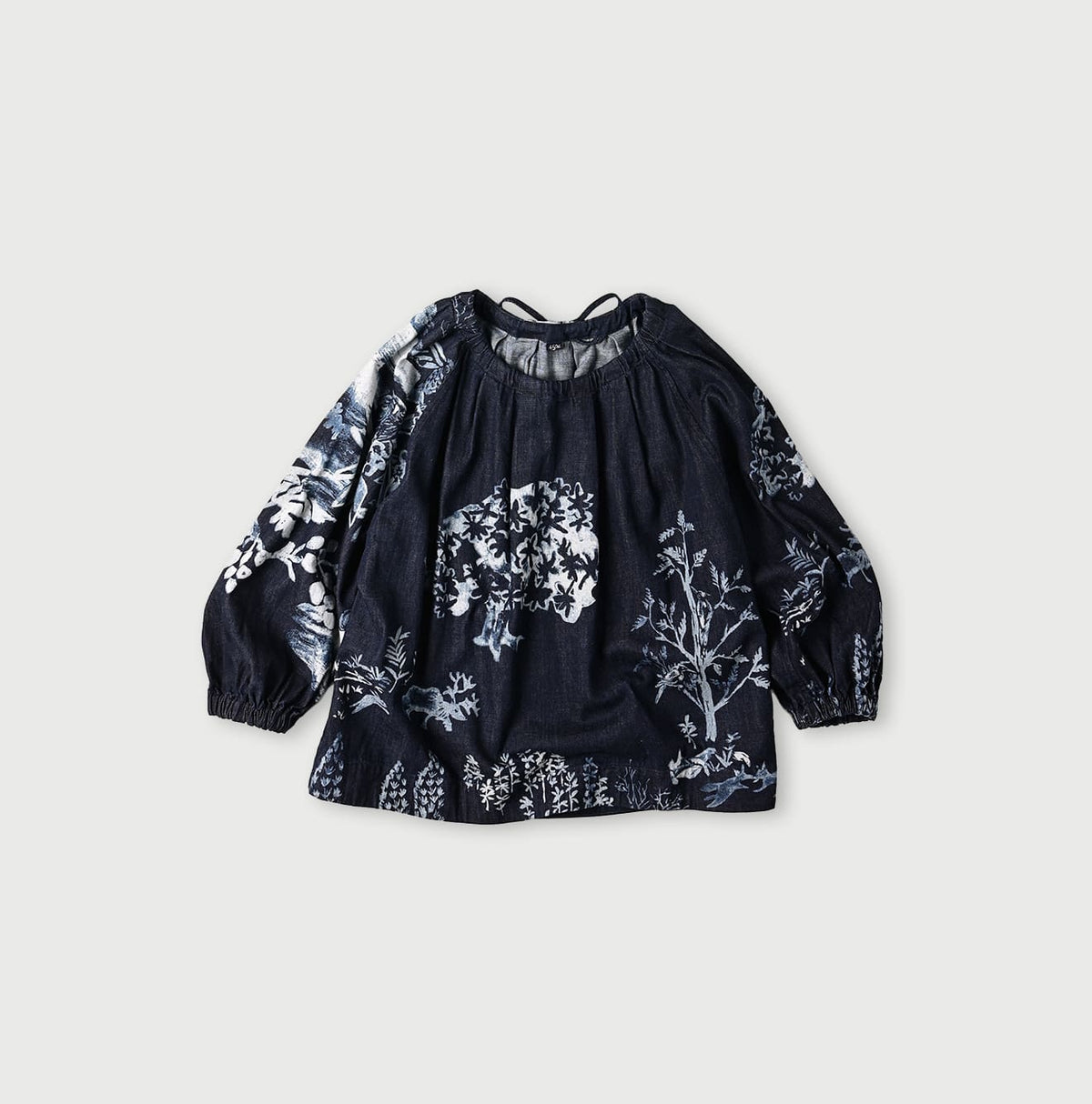 45R Indigo Wonderland Tucked Blouse