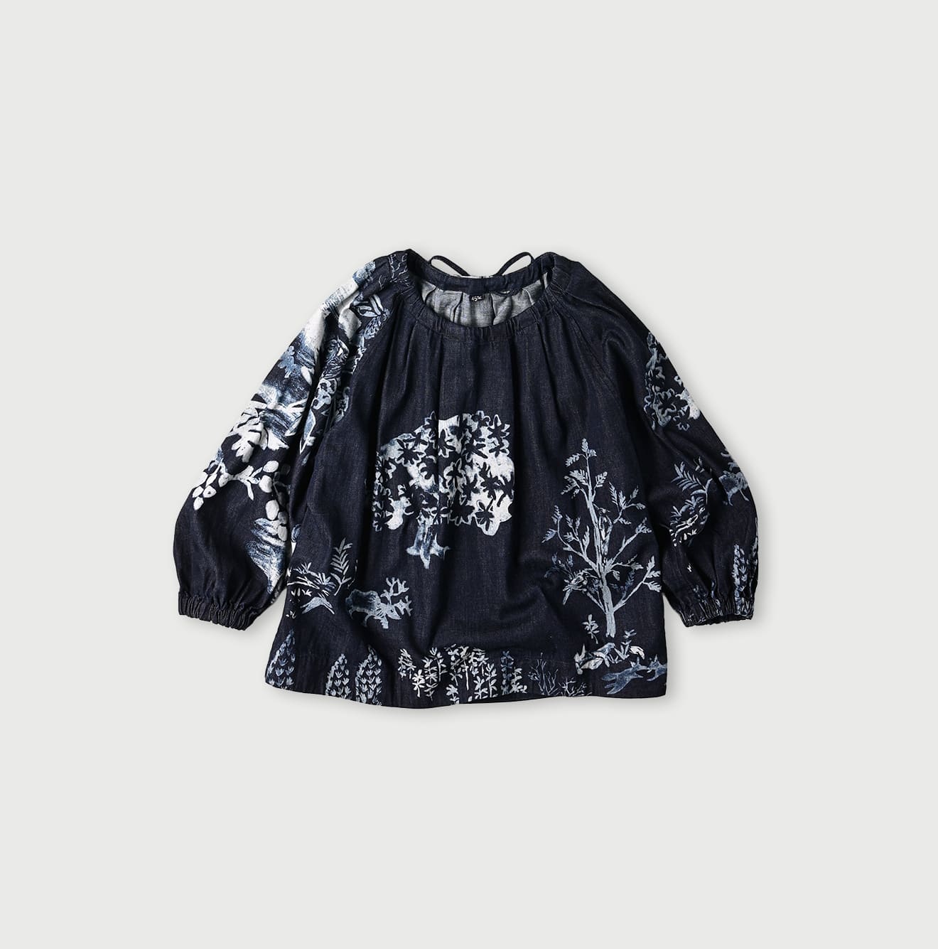 45R Indigo Wonderland Tucked Blouse