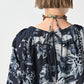 45R Indigo Wonderland Tucked Blouse