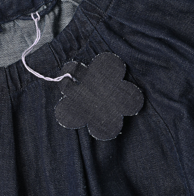 45R Indigo Wonderland Tucked Blouse
