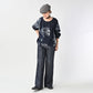 45R Indigo Wonderland Tucked Blouse