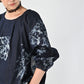 45R Indigo Wonderland Tucked Blouse