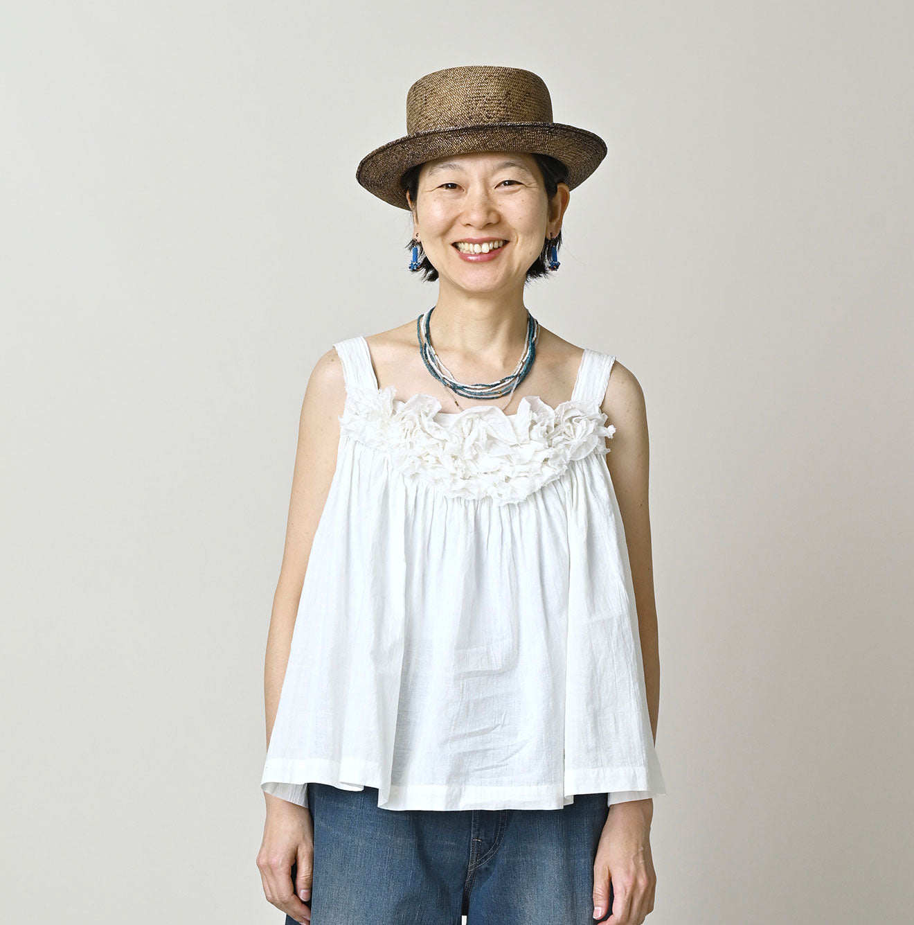 Khadi x Feather de Fleur Frill Sleeveless Top - Image 3
