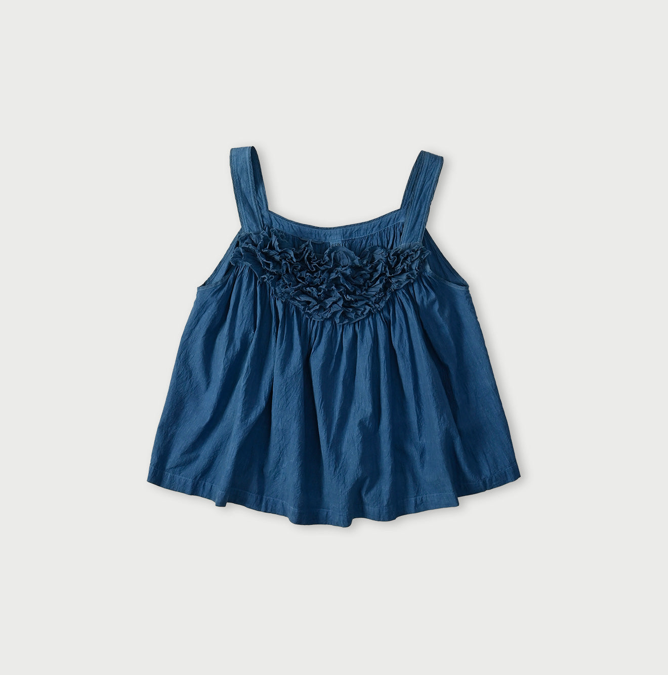 Ai Indigo Khadi Feather de Fleur Frill Sleeveless Top - Image 1