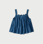 Ai Indigo Khadi Feather de Fleur Frill Sleeveless Top
