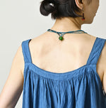 Ai Indigo Khadi Feather de Fleur Frill Sleeveless Top