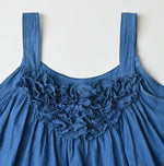 Ai Indigo Khadi Feather de Fleur Frill Sleeveless Top