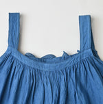 Ai Indigo Khadi Feather de Fleur Frill Sleeveless Top