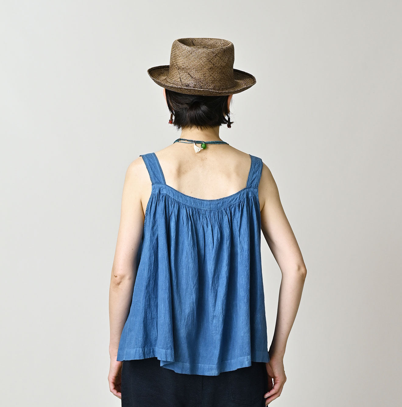 Ai Indigo Khadi Feather de Fleur Frill Sleeveless Top - Image 5