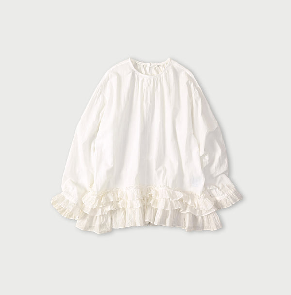 Khadi Feather Silk Peplum Frill de T-shirt