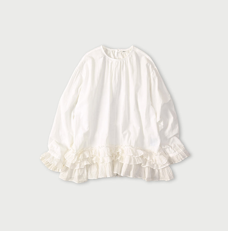 Khadi Feather Silk Peplum Frill de T-shirt - Image 1