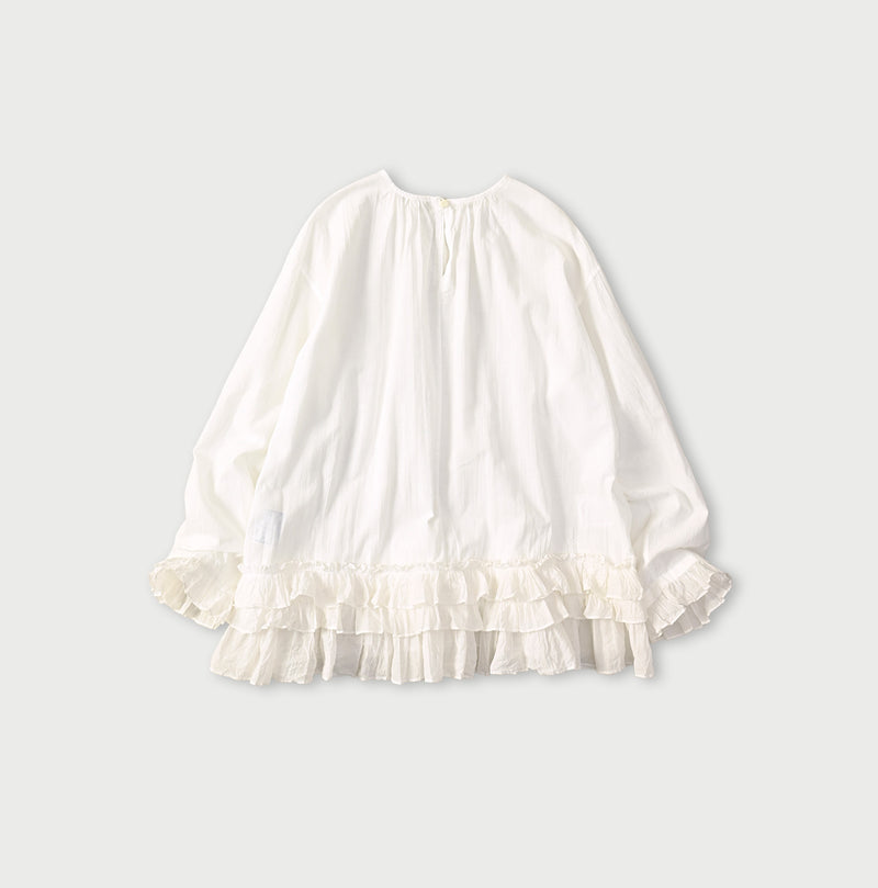 Khadi Feather Silk Peplum Frill de T-shirt - Image 11