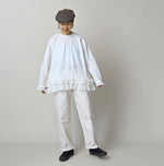 Khadi Feather Silk Peplum Frill de T-shirt