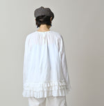 Khadi Feather Silk Peplum Frill de T-shirt