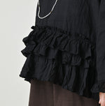 Khadi Feather Silk Peplum Frill de T-shirt