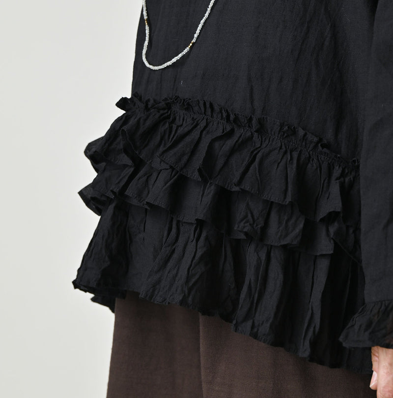 Khadi Feather Silk Peplum Frill de T-shirt - Image 8