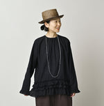 Khadi Feather Silk Peplum Frill de T-shirt