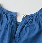 Ai Indigo Khadi Feather Silk Peplum Frill de T-shirt